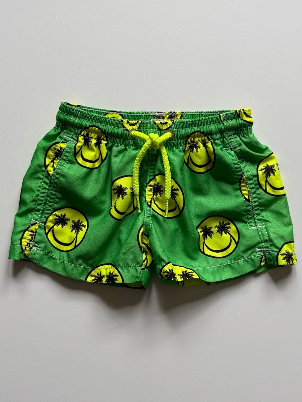 MC2 Saint Barth Boys Smiley Print Palm Swim Shorts - Size 2Y